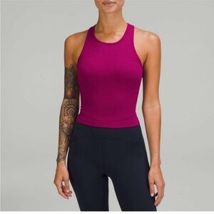 Lululemon Athletica Dark Pink Ebb To Street Tank cropped